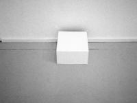 \"The white box\", 2008 - Bois sur béton, acrylique sur plâtre.